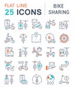 Set Vector Line Icons of Bike Sharing. Royalty Free Stock Photo