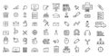 Set of vector line icons for education. Collection modern logo and pictogram.