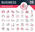 Set Vector Flat Line Icons Business Royalty Free Stock Photo