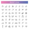 Set vector line icons in flat design chocolate Royalty Free Stock Photo