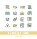 set vector line icons in flat design with elements for mobile concepts and web apps. Collection infographic pictogram Royalty Free Stock Photo