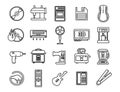 Set vector line icons in flat design technology. Collection modern infographic logo and pictogram. Smart city, house , internet of Royalty Free Stock Photo