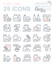 Set Vector Line Icons of Food Additives.