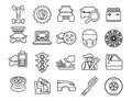 Set vector line icons with open path cars elements for mobile concepts and web apps. Collection modern infographic logo and Royalty Free Stock Photo