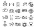 Set vector line icons with open path cars elements for mobile concepts and web apps. Collection modern infographic logo and Royalty Free Stock Photo