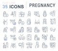 Set Vector Line Icons of Pregnancy.