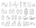 Set of vector line icons ready to use in a wayfinding system