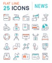 Set Vector Flat Line Icons News Royalty Free Stock Photo