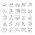 Set Vector Flat Line Icons News Royalty Free Stock Photo