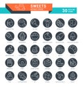 Set Vector Line Icons of Sweets. Royalty Free Stock Photo