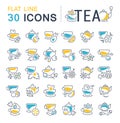 Set Vector Line Icons of Tea.