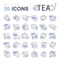 Set Vector Line Icons of Tea.