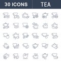 Set Vector Line Icons of Tea.