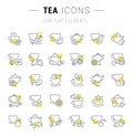 Set Vector Line Icons of Tea.