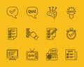 Set of vector line quiz icons