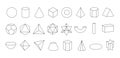 Set of vector linear black geometric shapes. Mathematics of a geometric figure, contour. Platonic solid. Icons, logo for Royalty Free Stock Photo