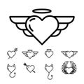 Set of vector linear icons on a white background on the theme of Royalty Free Stock Photo