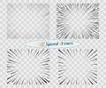 Set of vector lines of different variants of the simple horizontal. speed, motion. Manga cartoon design for comic books. Royalty Free Stock Photo