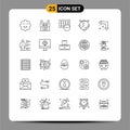 Set of 25 Vector Lines on Grid for line, development, computers, design, keyboard