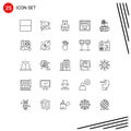 Set of 25 Vector Lines on Grid for online, internet, wedding, gaming, home page
