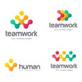 Set of vector logo design for social media, teamwork, alliance Royalty Free Stock Photo