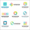 Set of vector logo template for windows companies Royalty Free Stock Photo