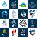 Set of vector logos city Royalty Free Stock Photo