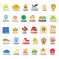 Set of vector logos farm Royalty Free Stock Photo