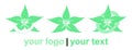 Set of vector logos of green leaves.