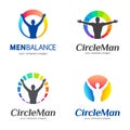 Set of vector logos. Men balance, body balance.