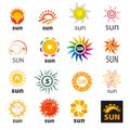 Set of vector logos sun Royalty Free Stock Photo