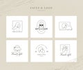 A set of vector logos of womens themes on a white background.
