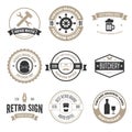 Set of vector logotypes elements, labels, badges and silhouettes