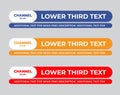 Set of vector lower third banner of the screen for titles and captions