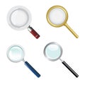 Set of vector magnifying glasses Royalty Free Stock Photo