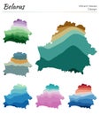 Set of vector maps of Belarus.