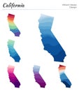 Set of vector maps of California. Royalty Free Stock Photo