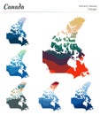 Set of vector maps of Canada.
