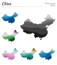 Set of vector maps of China.