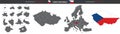 Set of vector maps of Czech Republic on white background