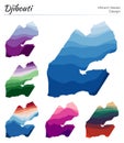 Set of vector maps of Djibouti.