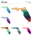 Set of vector maps of Florida. Royalty Free Stock Photo