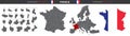 Set of vector maps of France on white background Royalty Free Stock Photo