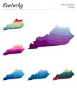 Set of vector maps of Kentucky.