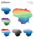 Set of vector maps of Lithuania.
