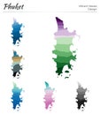 Set of vector maps of Phuket.