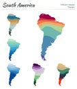 Set of vector maps of South America. Royalty Free Stock Photo