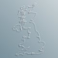 Set of vector maps of United Kingdom with shadow