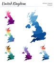 Set of vector maps of United Kingdom..