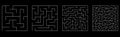 Set Of Vector Mazes. Square Labyrinth Illustration Isolated on Black Background Royalty Free Stock Photo
